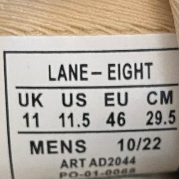Lane-Eight cream lace up sneakers men’s size 11.5 - Picture 6 of 7